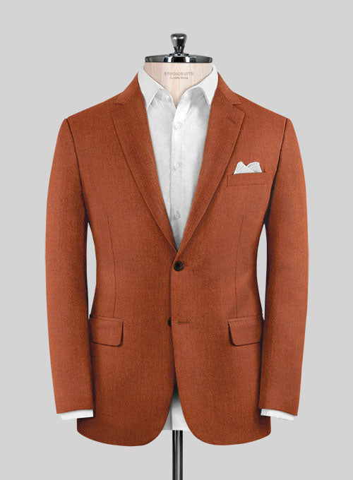 Italian Wool Cashmere Ginger Orange Jacket - StudioSuits