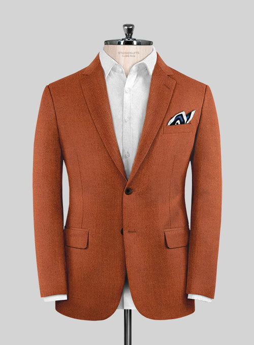 Italian Wool Cashmere Ginger Orange Jacket - StudioSuits