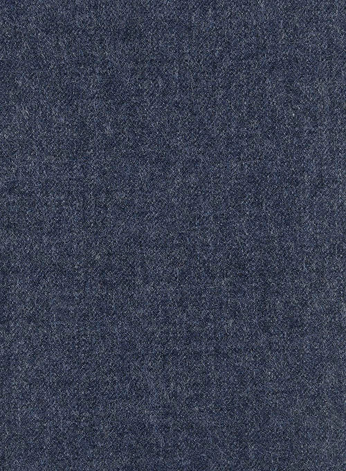 Italian Wool Cashmere Empire Blue Pants - StudioSuits