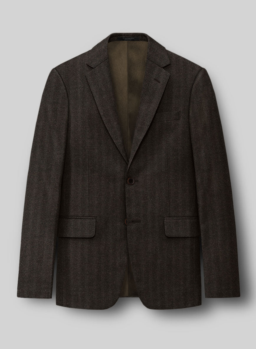 Italian Wool Herringbone Sortez Jacket - StudioSuits