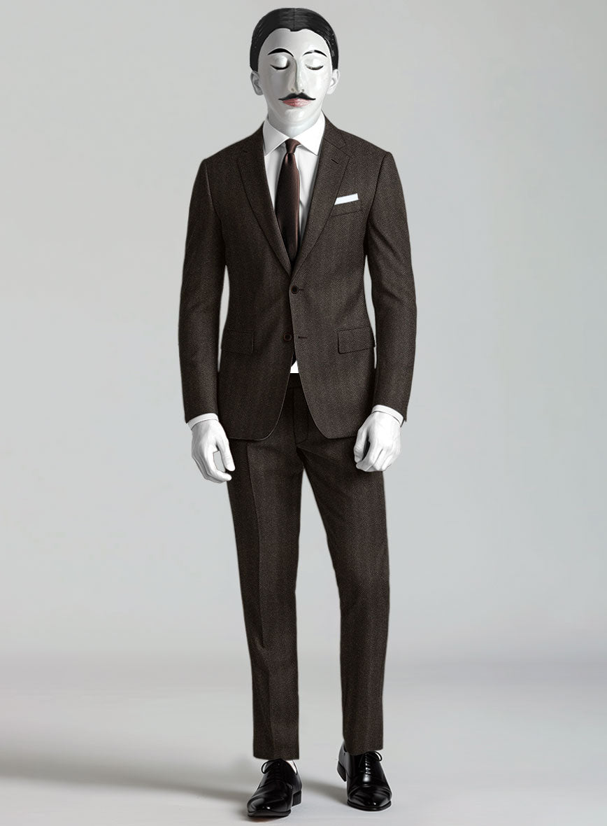 Italian Wool Herringbone Sortez Suit - StudioSuits