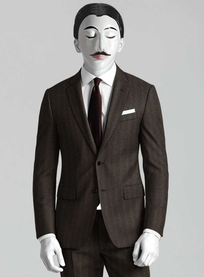 Italian Wool Herringbone Sortez Suit - StudioSuits