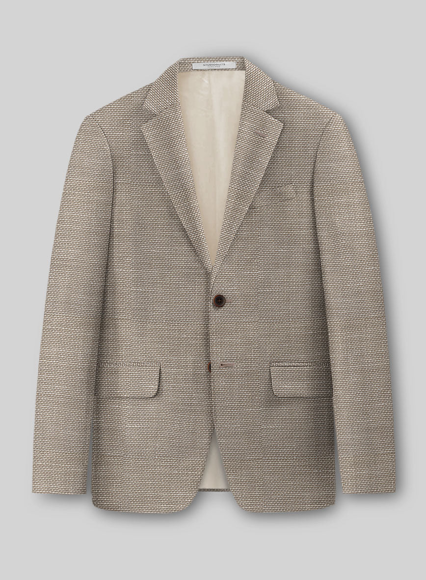 Italian Wool Linen Silk Lycra Erasmo Jacket - StudioSuits