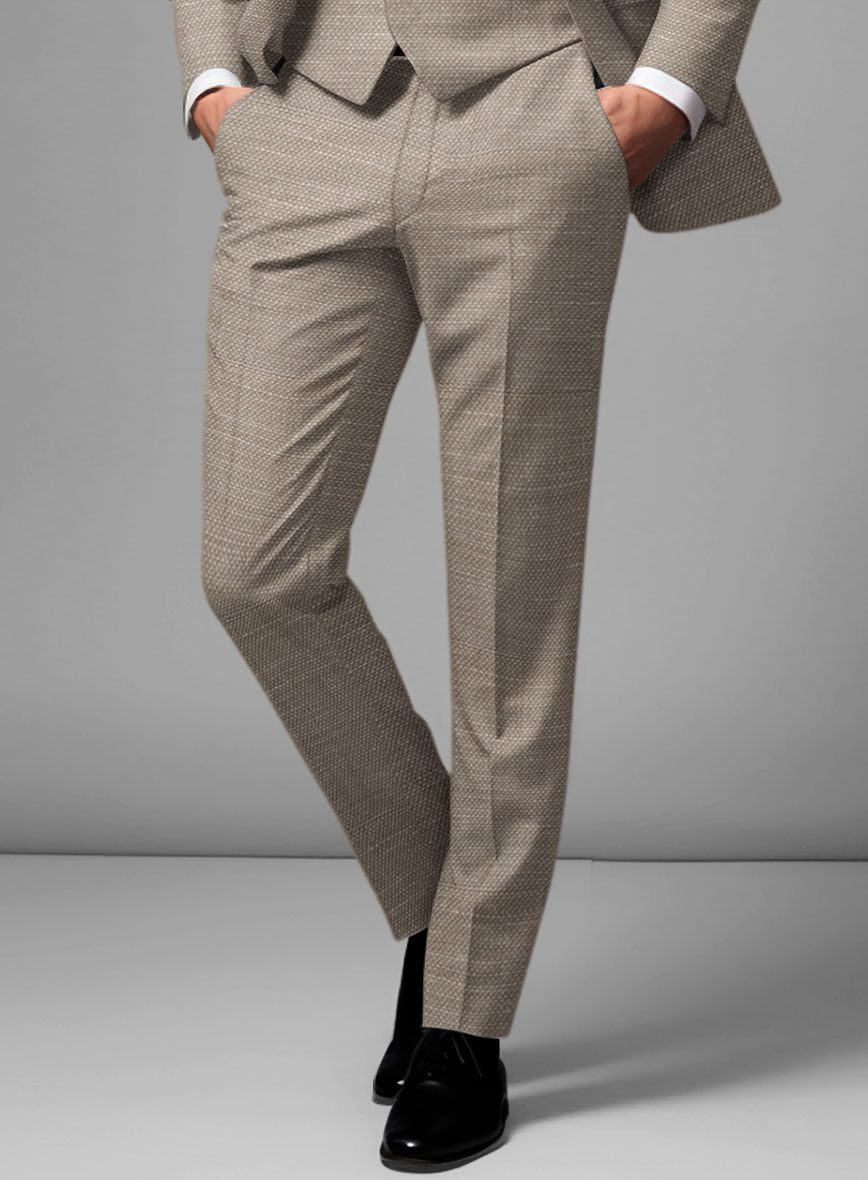 Italian Wool Linen Silk Lycra Erasmo Pants - StudioSuits