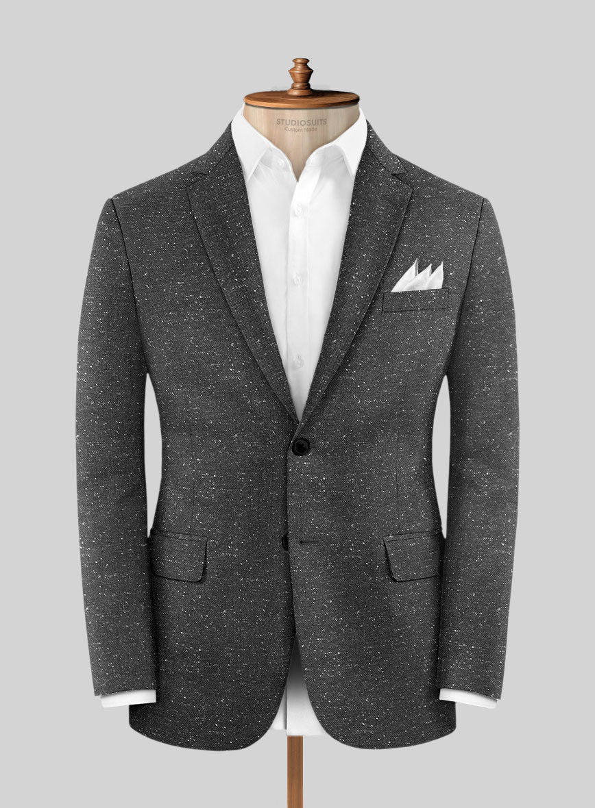 Italian Donegal Gray Wool Jacket - StudioSuits