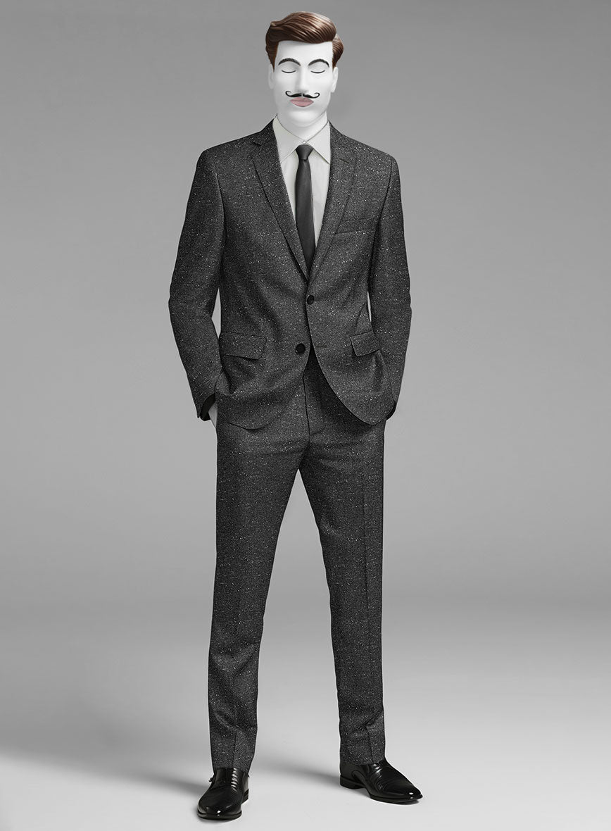 Italian Donegal Gray Wool Suit - StudioSuits