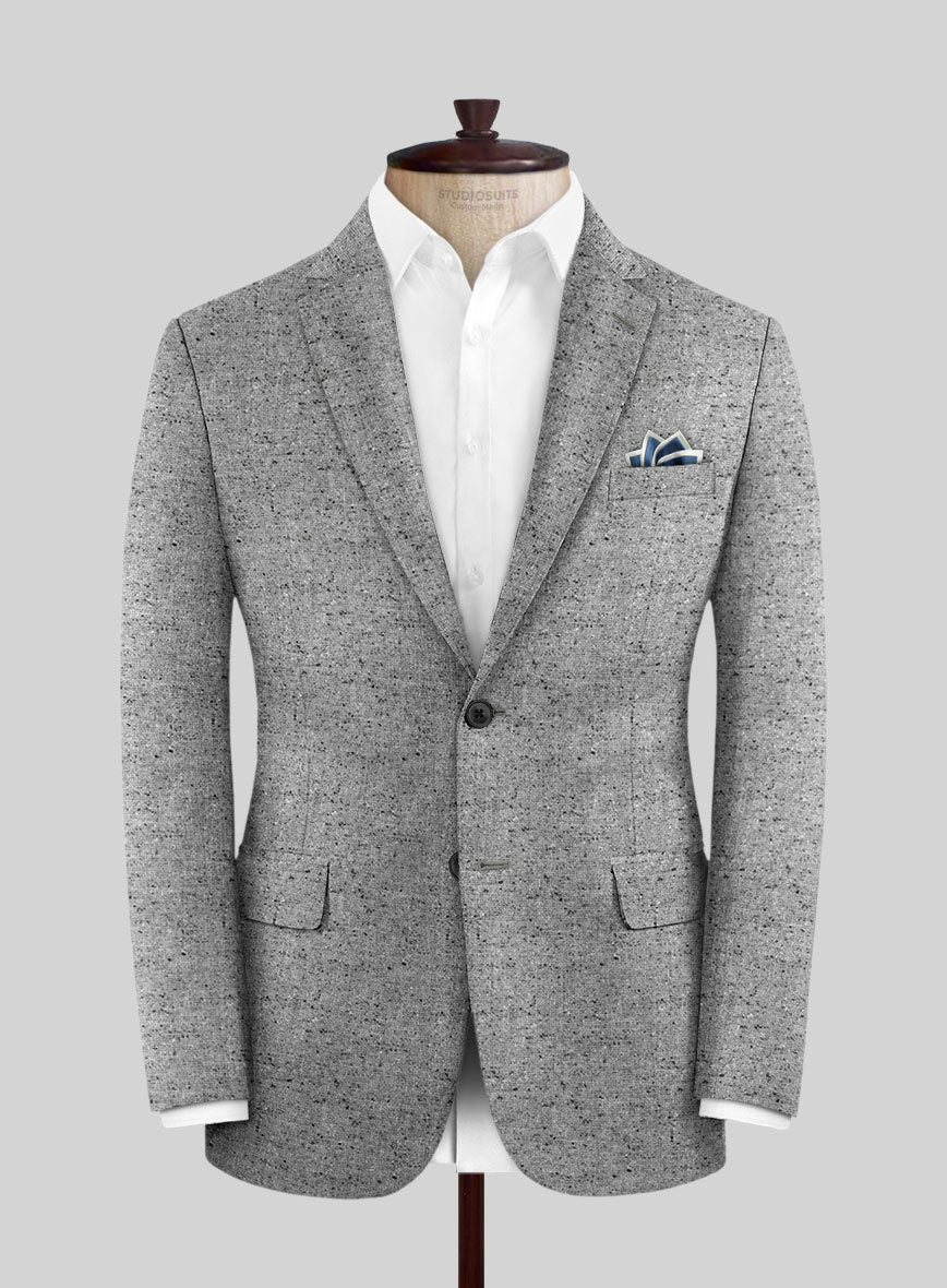 Italian Donegal Light Gray Wool Jacket – StudioSuits