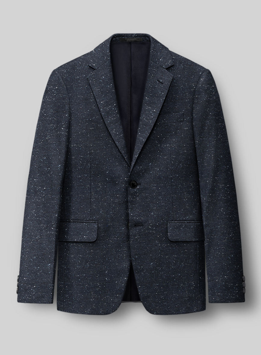 Italian Donegal Blue Wool Jacket - StudioSuits