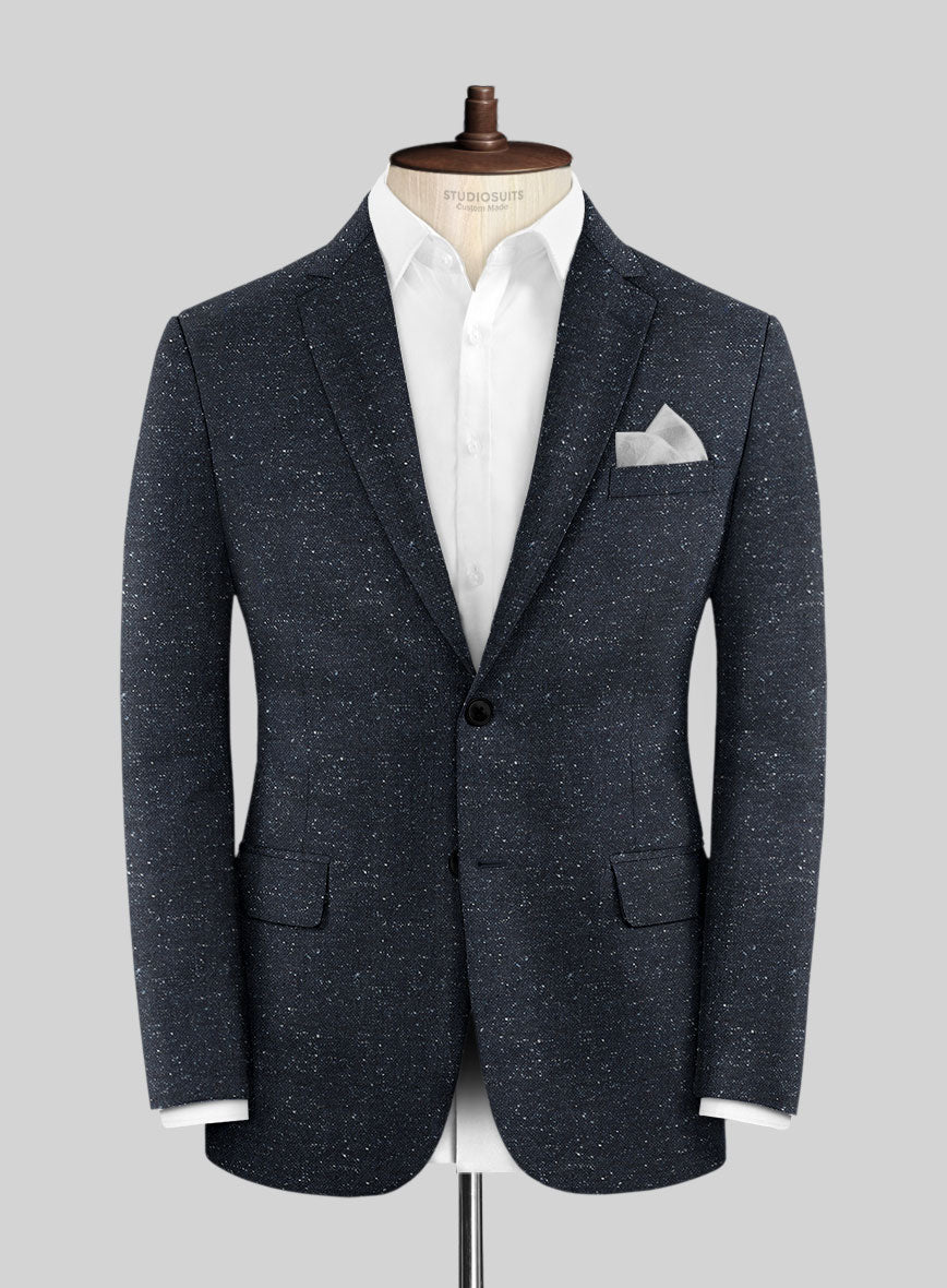 Italian Donegal Blue Wool Jacket - StudioSuits