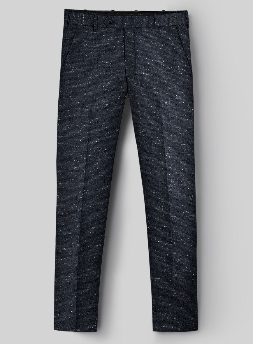 Italian Donegal Blue Wool Pants - StudioSuits