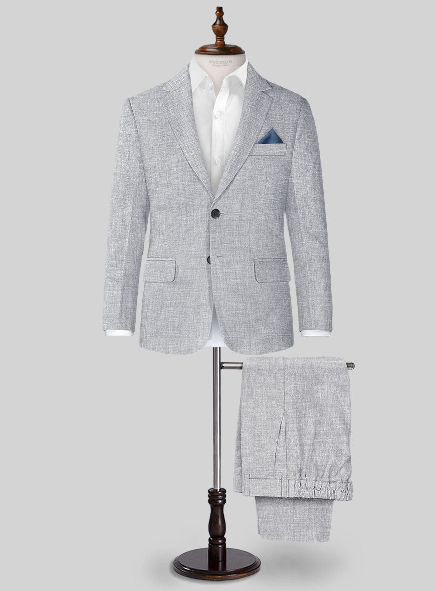 Italian Zod Light Gray Linen Boys Suit - StudioSuits