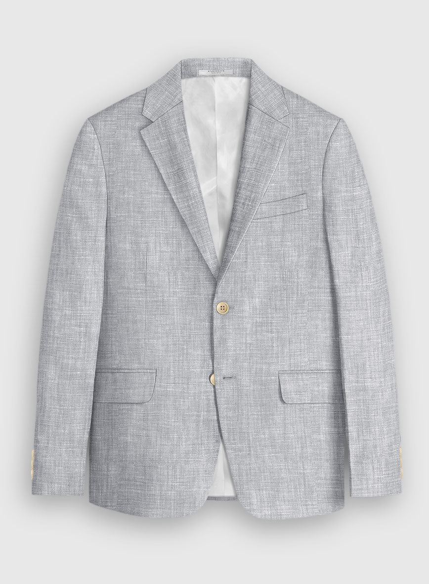 Italian Zod Light Gray Linen Jacket - StudioSuits