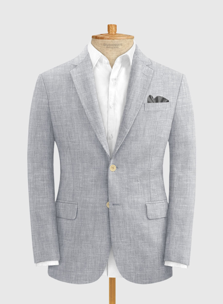 Italian Zod Light Gray Linen Jacket - StudioSuits