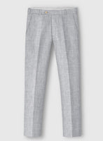 Italian Zod Light Gray Linen Pants - StudioSuits