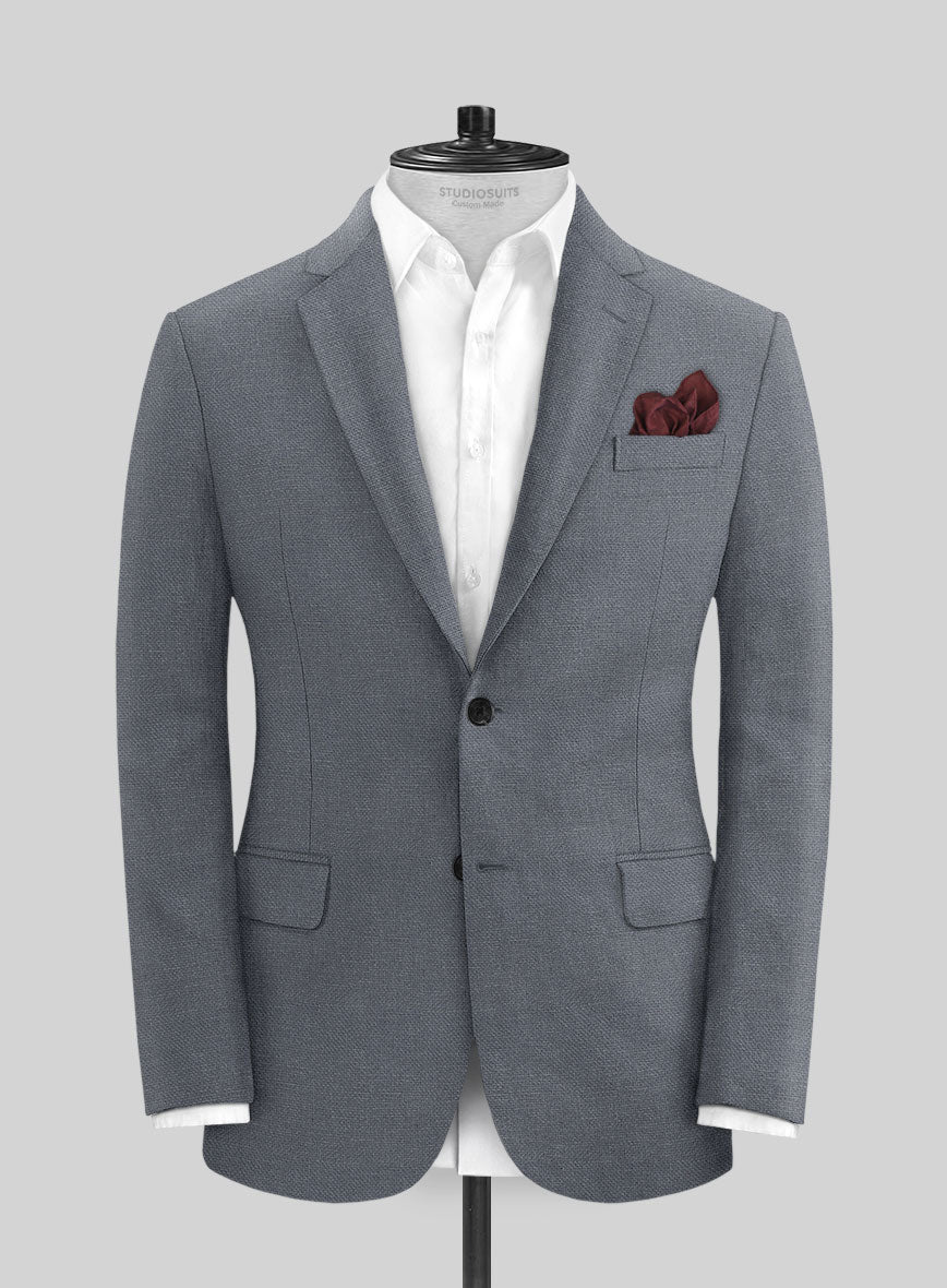 Italian Prato Gray Dobby Linen Suit - StudioSuits