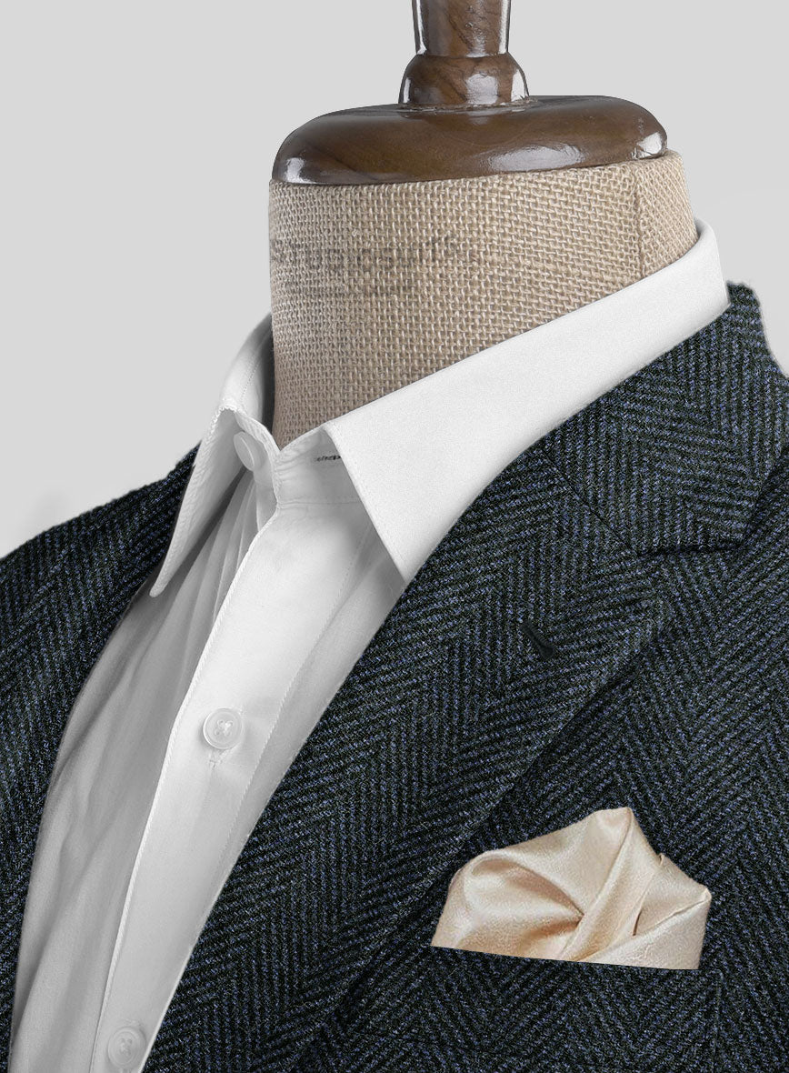 Italian Highlander Blue Herringbone Tweed Jacket - StudioSuits