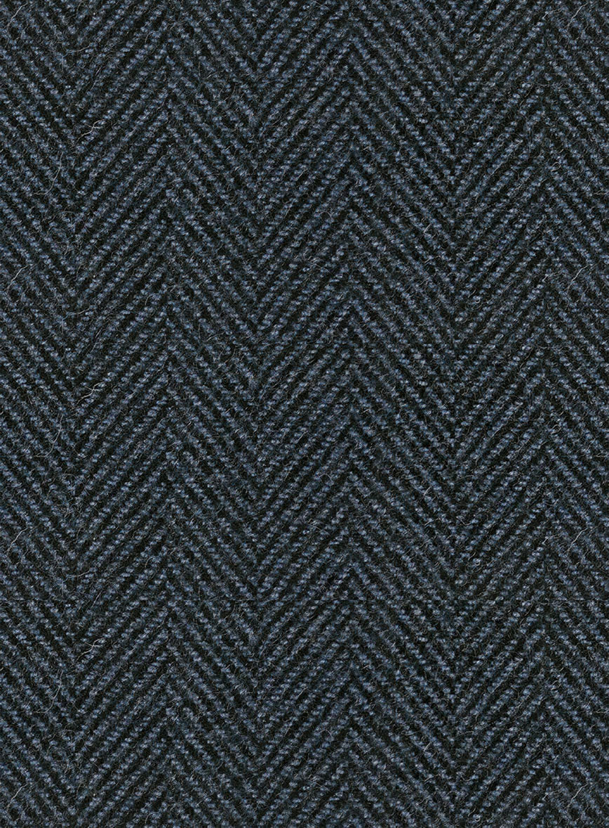 Italian Highlander Blue Herringbone Tweed Jacket - StudioSuits