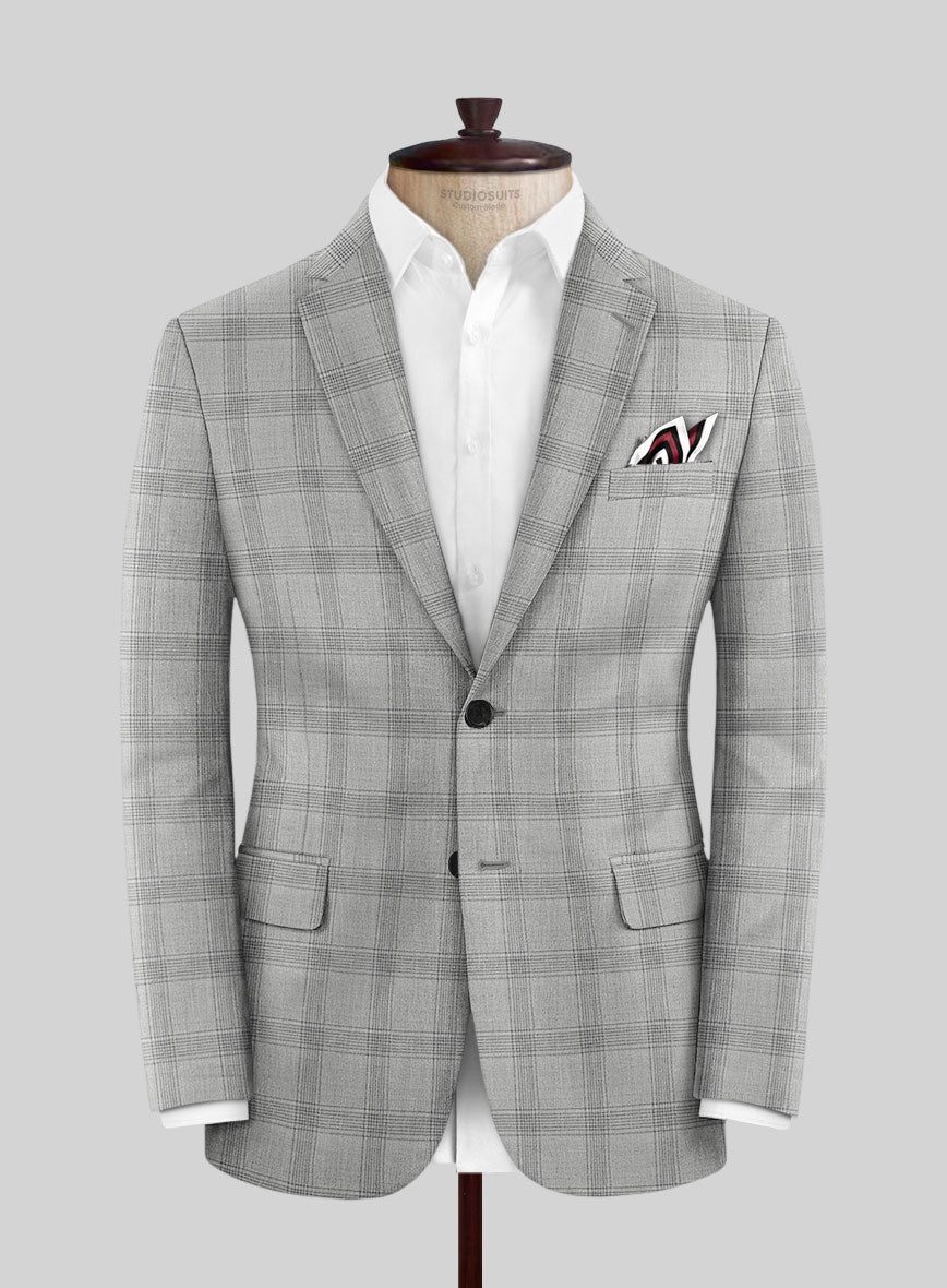 Italian Murano Sageo Gray Wool Linen Silk Jacket - StudioSuits