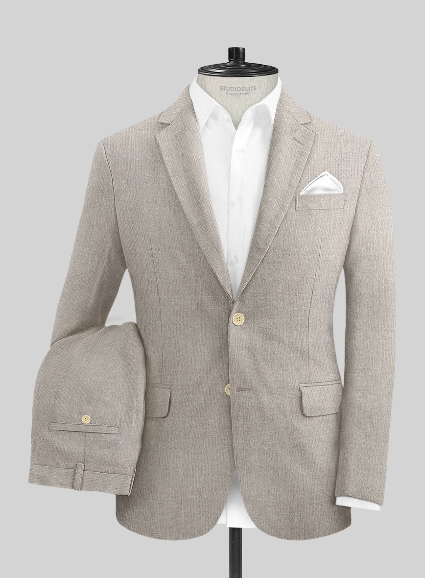 Ivy Beige Pure Linen Suit – StudioSuits