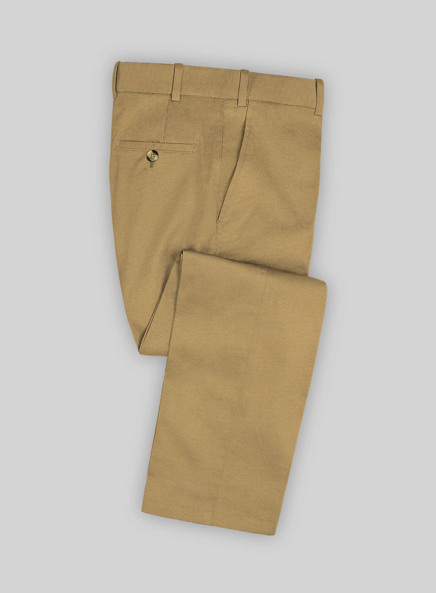 Khaki Stretch Chino Pants - StudioSuits