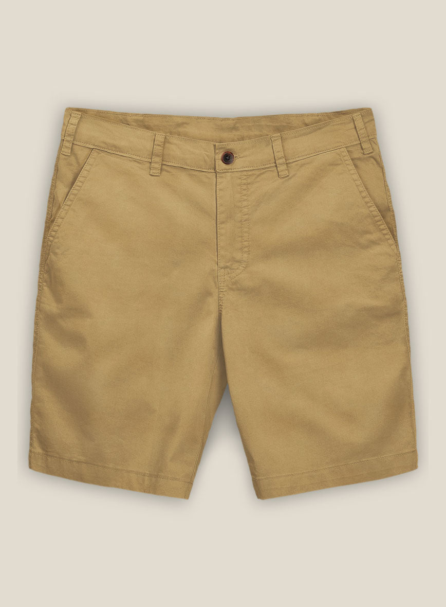 Khaki Stretch Chino Shorts - StudioSuits