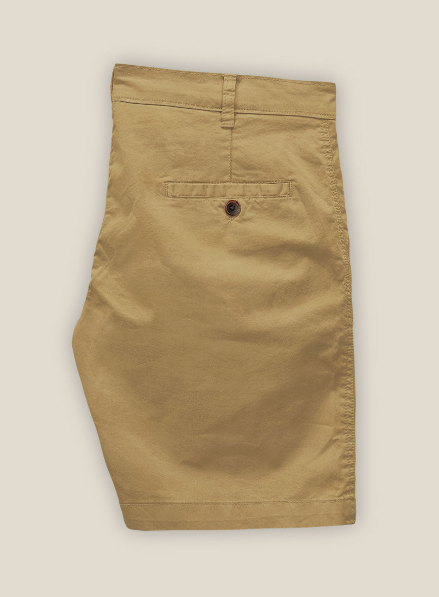 Khaki Stretch Chino Shorts - StudioSuits