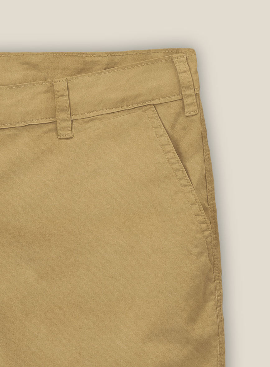 Khaki Stretch Chino Shorts - StudioSuits