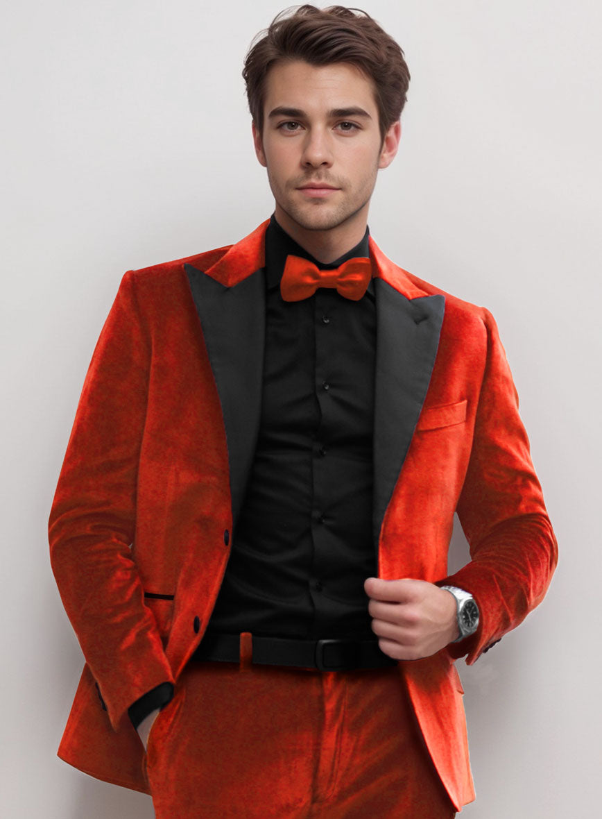 Kingsman Orange Velvet Tuxedo Jacket - StudioSuits