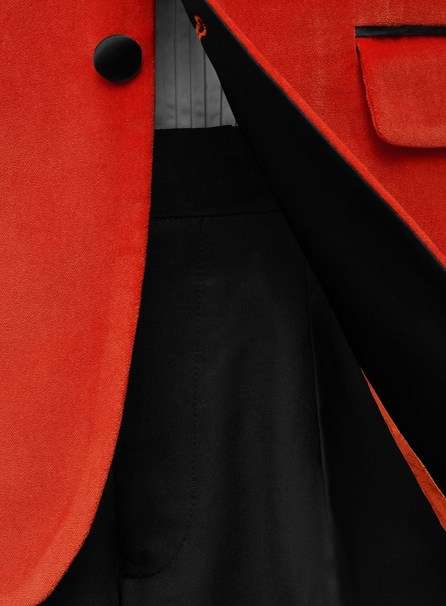 Kingsman Orange Velvet Tuxedo Suit II - StudioSuits