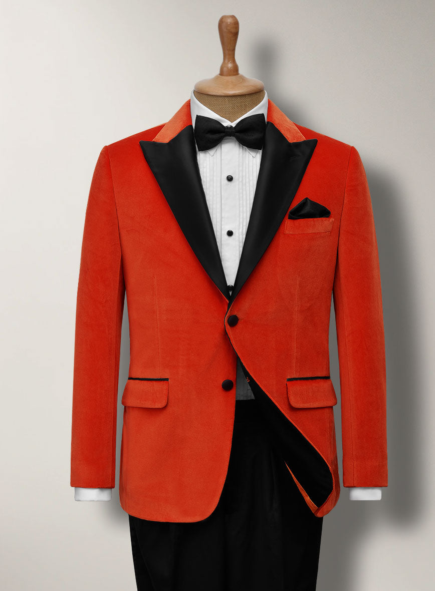 Kingsman Orange Velvet Tuxedo Suit II - StudioSuits