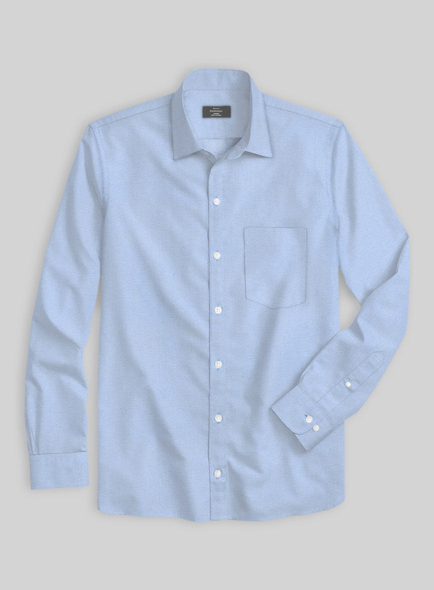 Lake Blue Twill Cotton Shirt - StudioSuits