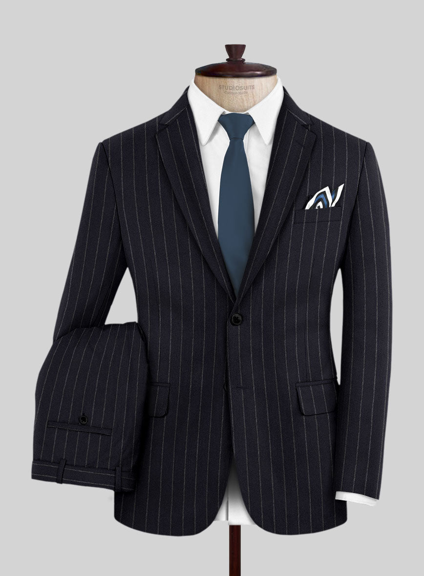 Lanificio Zegna Loop Adana Blue Stripe Wool Suit - StudioSuits