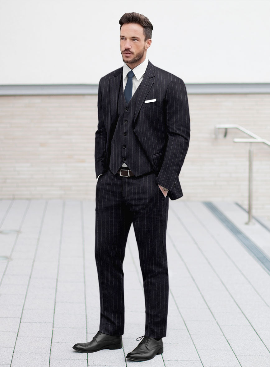 Lanificio Zegna Loop Adana Blue Stripe Wool Suit - StudioSuits