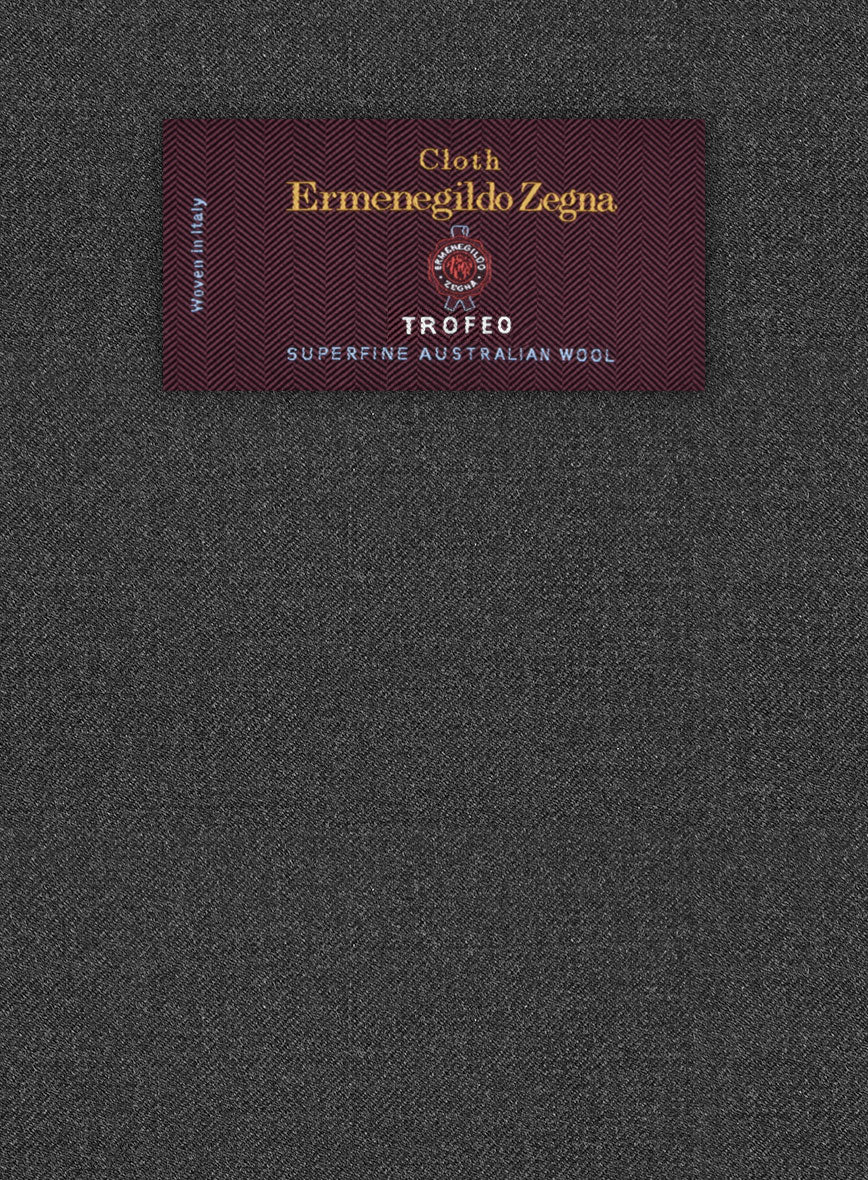 Lanificio Zegna Trofeo Dark Gray Wool Jacket - StudioSuits