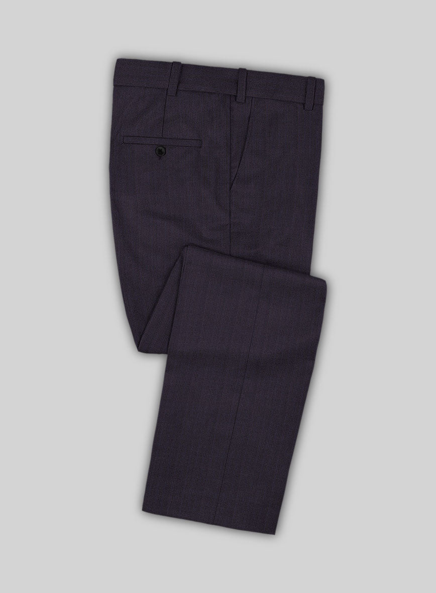 Lanificio Zegna Trofeo Allamo Purple Stripe Wool Pants - StudioSuits