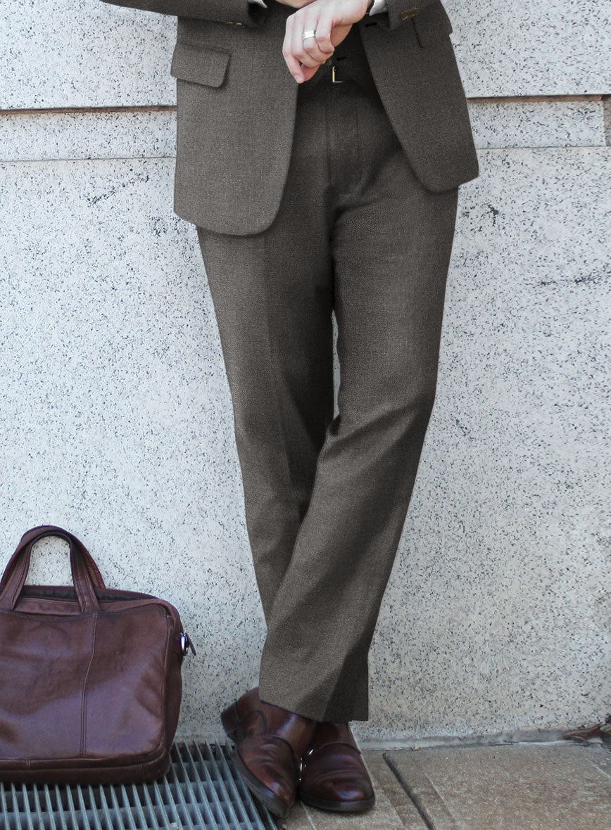 Lanificio Zegna Trofeo Couture Brown Wool Pants - StudioSuits