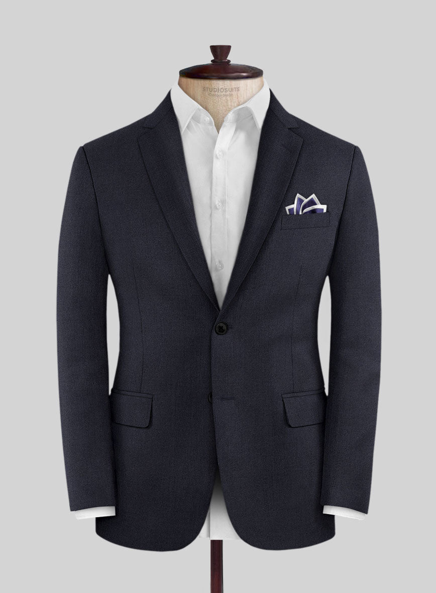 Lanificio Zegna Trofeo Ebony Blue Wool Jacket - StudioSuits