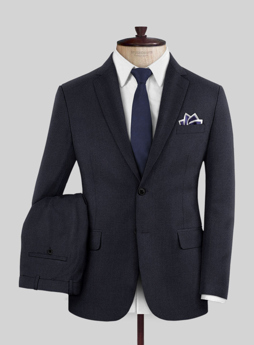 Lanificio Zegna Trofeo Ebony Blue Wool Suit - StudioSuits