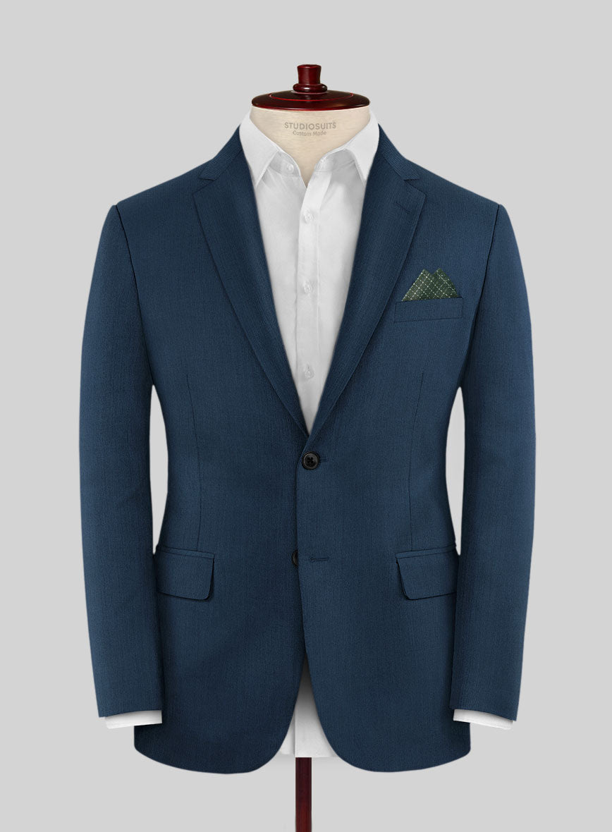 Lanificio Zegna Trofeo Flat Blue Wool Jacket - StudioSuits