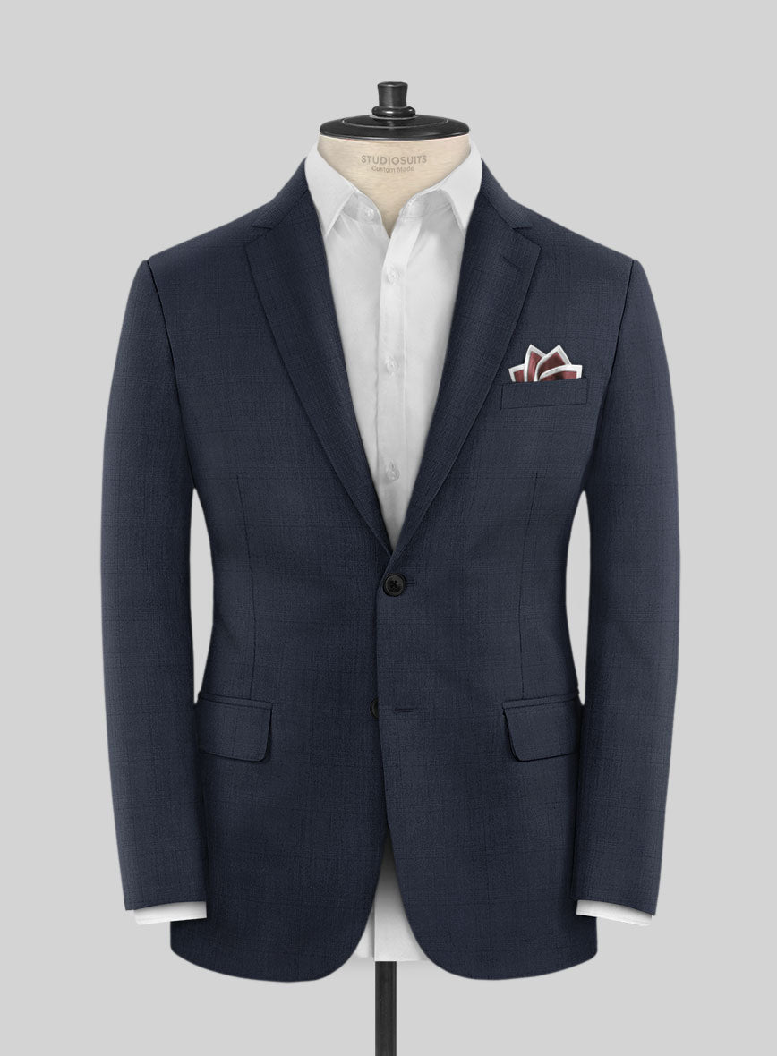 Lanificio Zegna Trofeo Malno Blue Checks Wool Jacket - StudioSuits