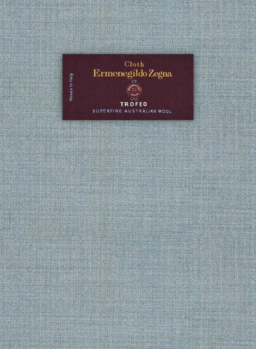 Lanificio Zegna Trofeo Moonstone Blue Wool Suit - StudioSuits