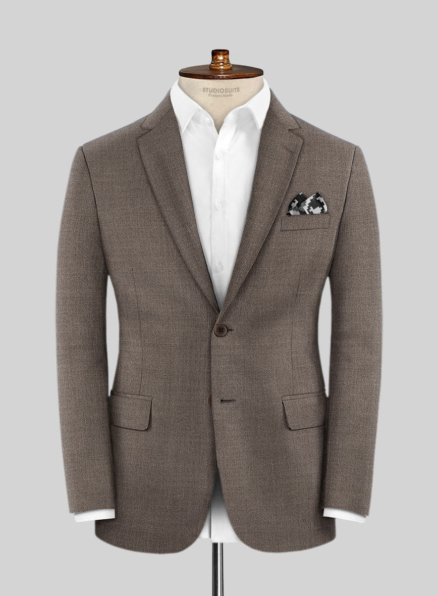 Lanificio Zegna Trofeo Mud Brown Wool Jacket - StudioSuits