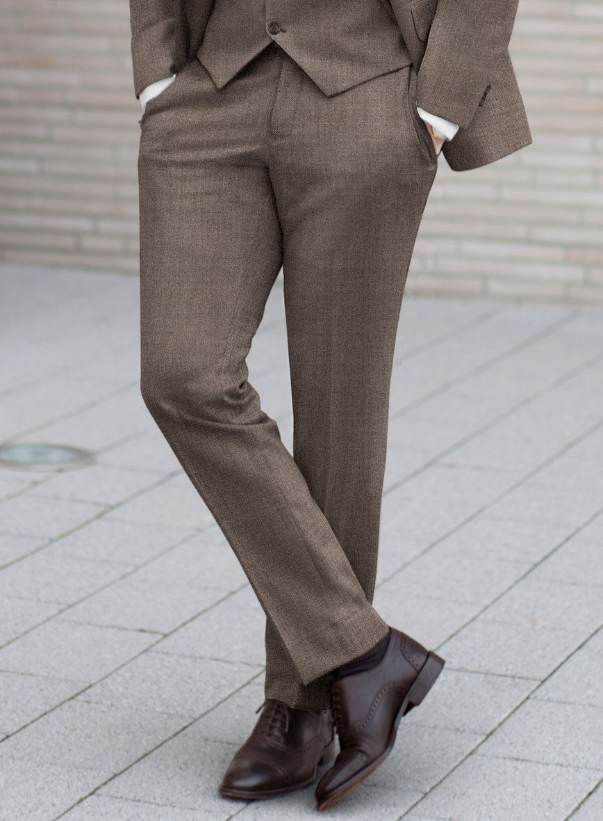 Lanificio Zegna Trofeo Mud Brown Wool Suit - StudioSuits