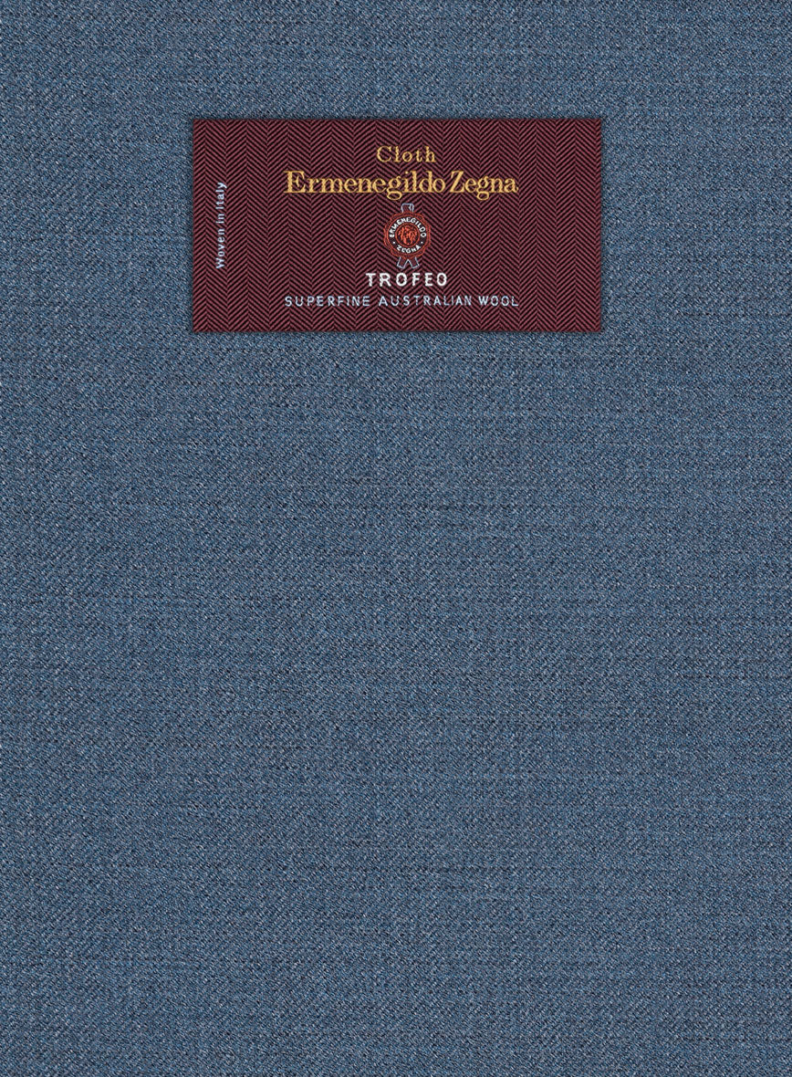 Lanificio Zegna Trofeo Prussian Blue Wool Pants - StudioSuits