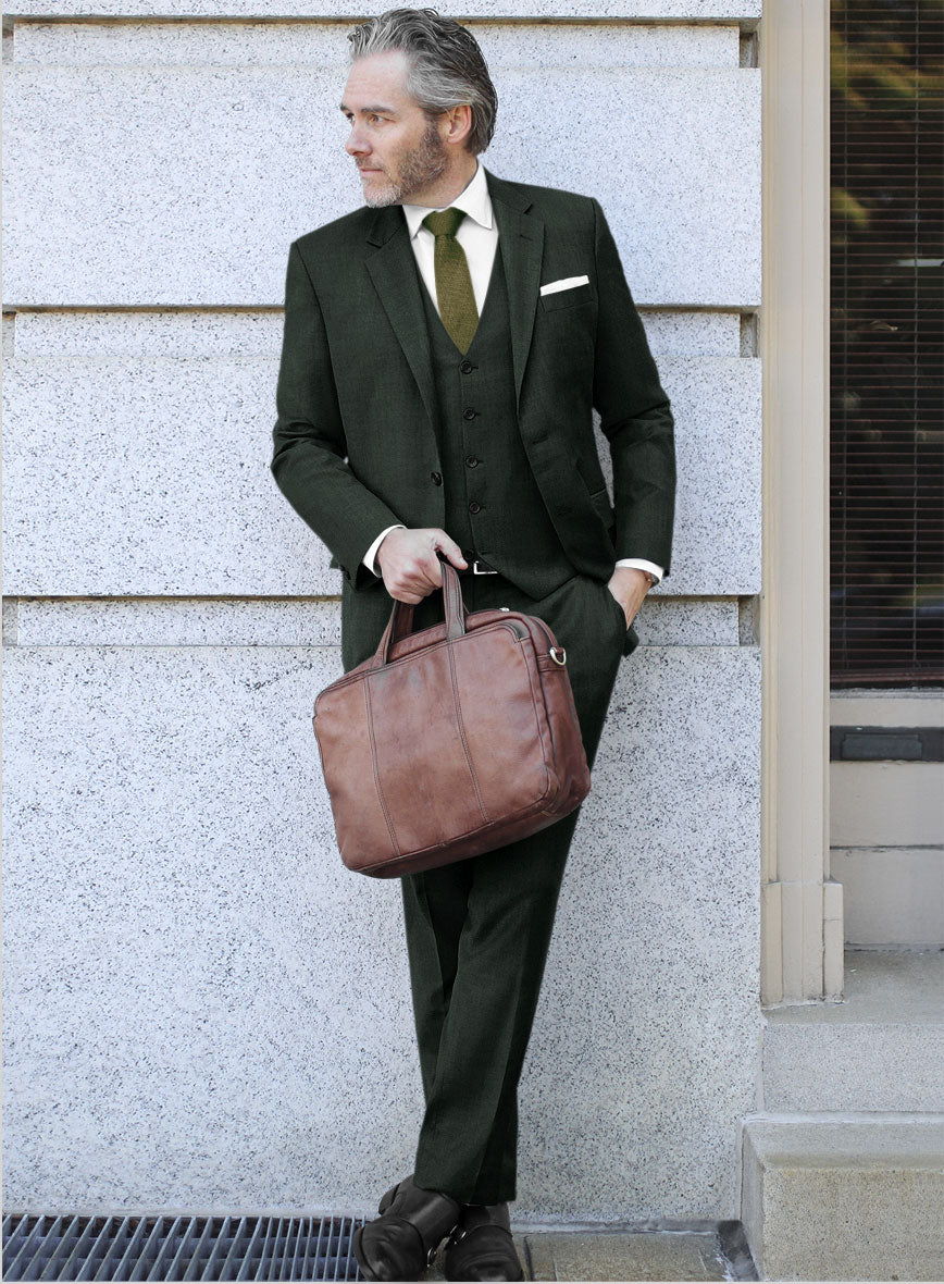 Lanificio Zegna Trofeo Sacramento Green Wool Suit - StudioSuits