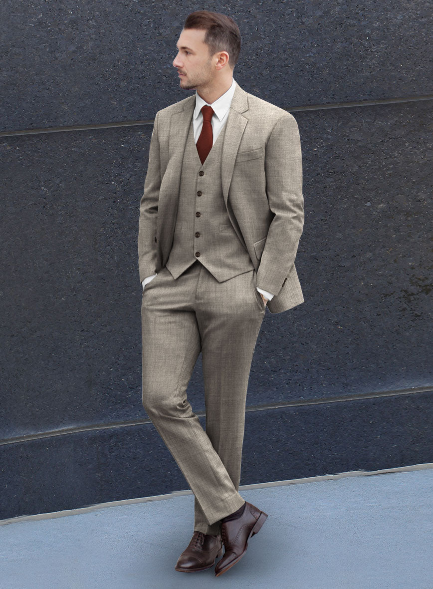 Lanificio Zegna Trofeo Light Brown Wool Suit - StudioSuits