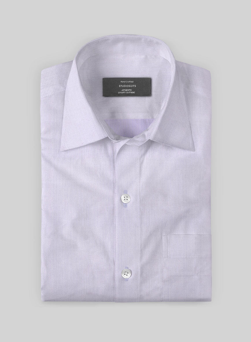 Lavender Herringbone Cotton Shirt - StudioSuits