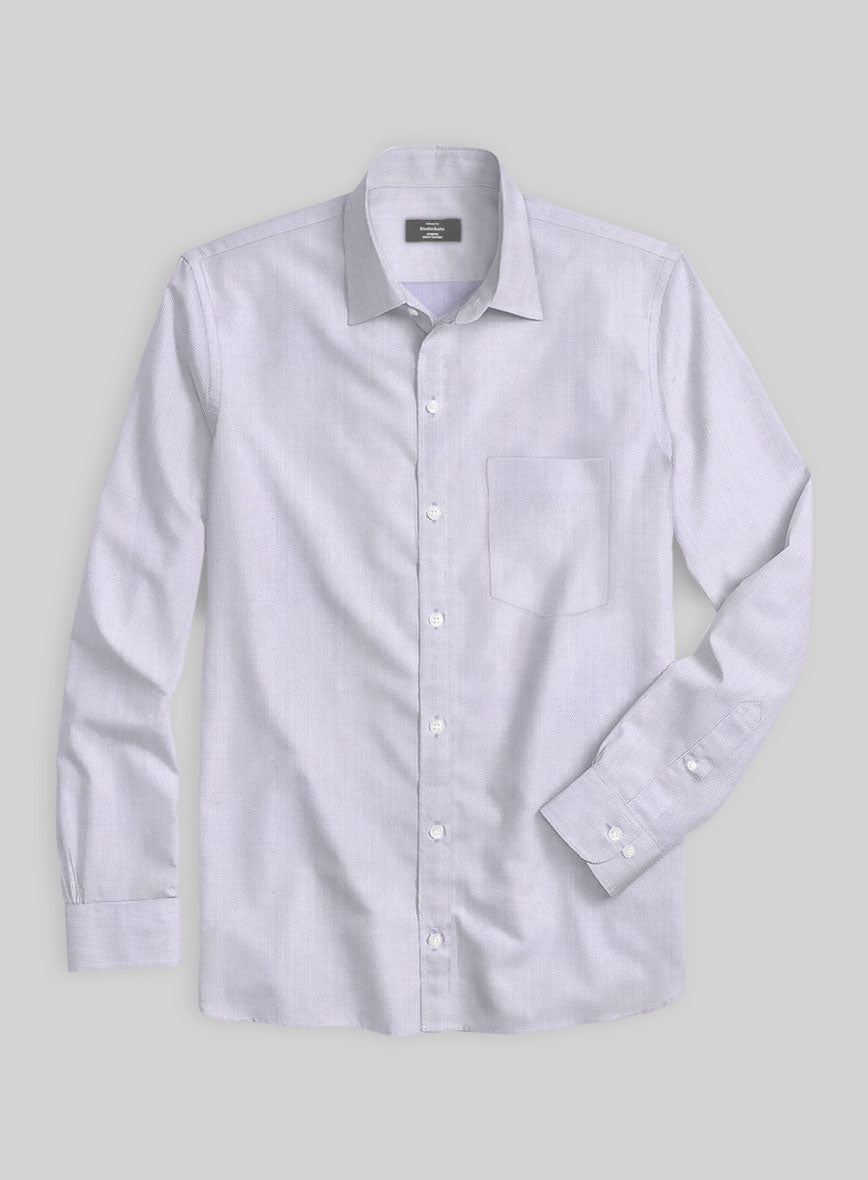 Lavender Herringbone Cotton Shirt - StudioSuits