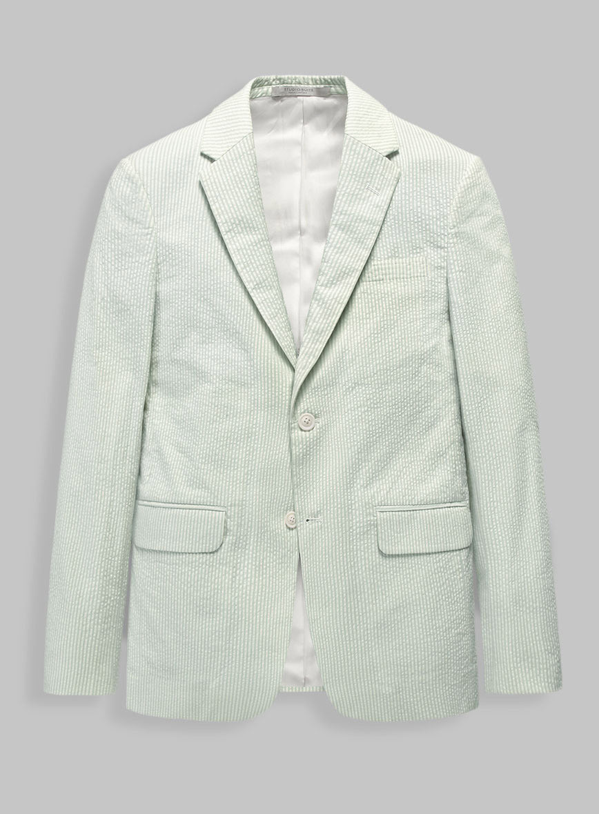 Light Green Seersucker Jacket - 42 Regular - StudioSuits