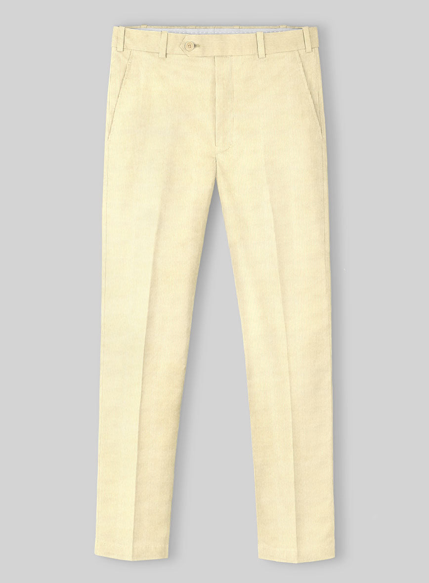 Light Beige Stretch Pin Corduroy Suit - StudioSuits